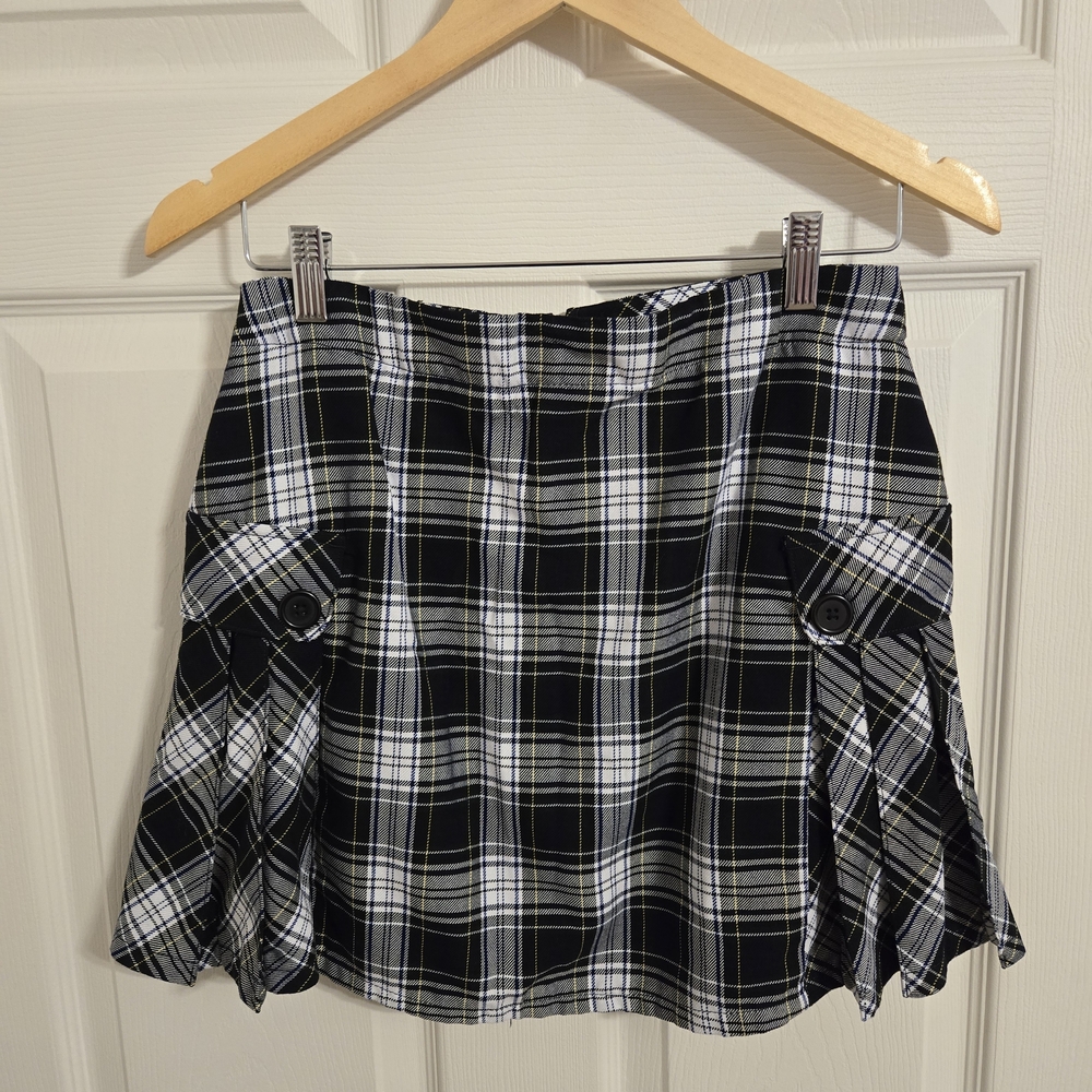 Lands' End Plaid Black and White Women's Skort Size 4